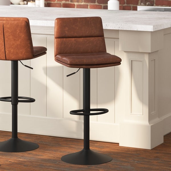 Set of 2 Armless Height Adjustable Bar Stools