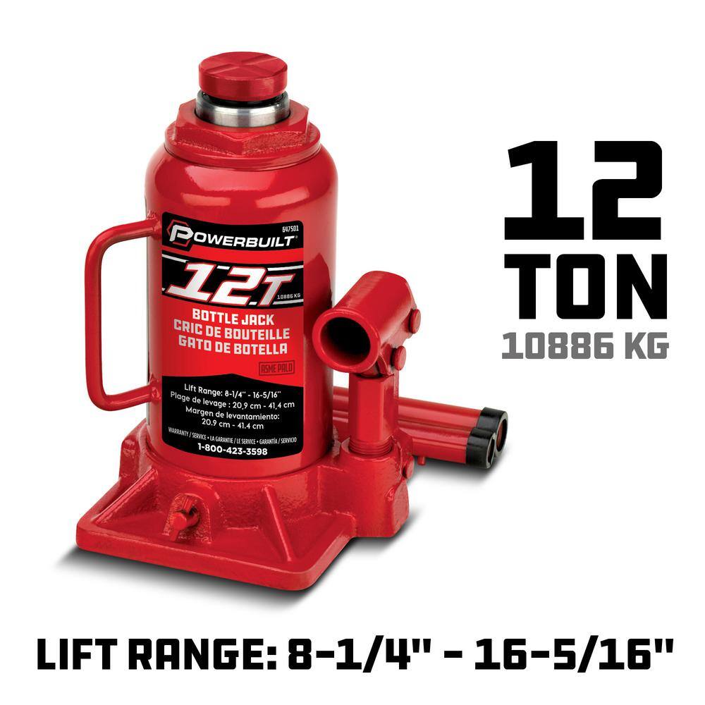 Powerbuilt 12 -Ton Bottle Jack 647501