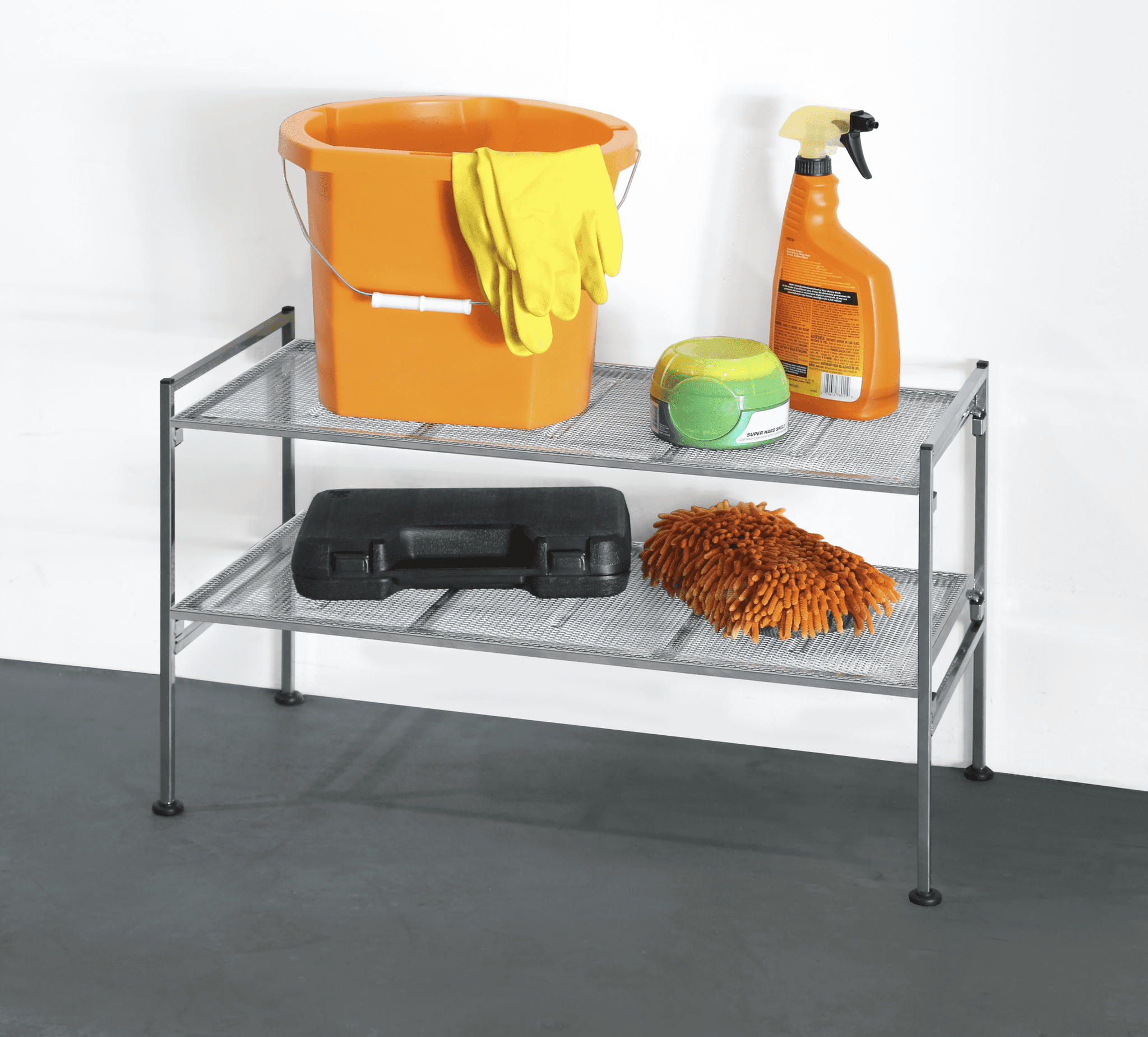 Seville Classics 2-Tier Steel Mesh Utility 9-Pair Shoe Rack， 26.25