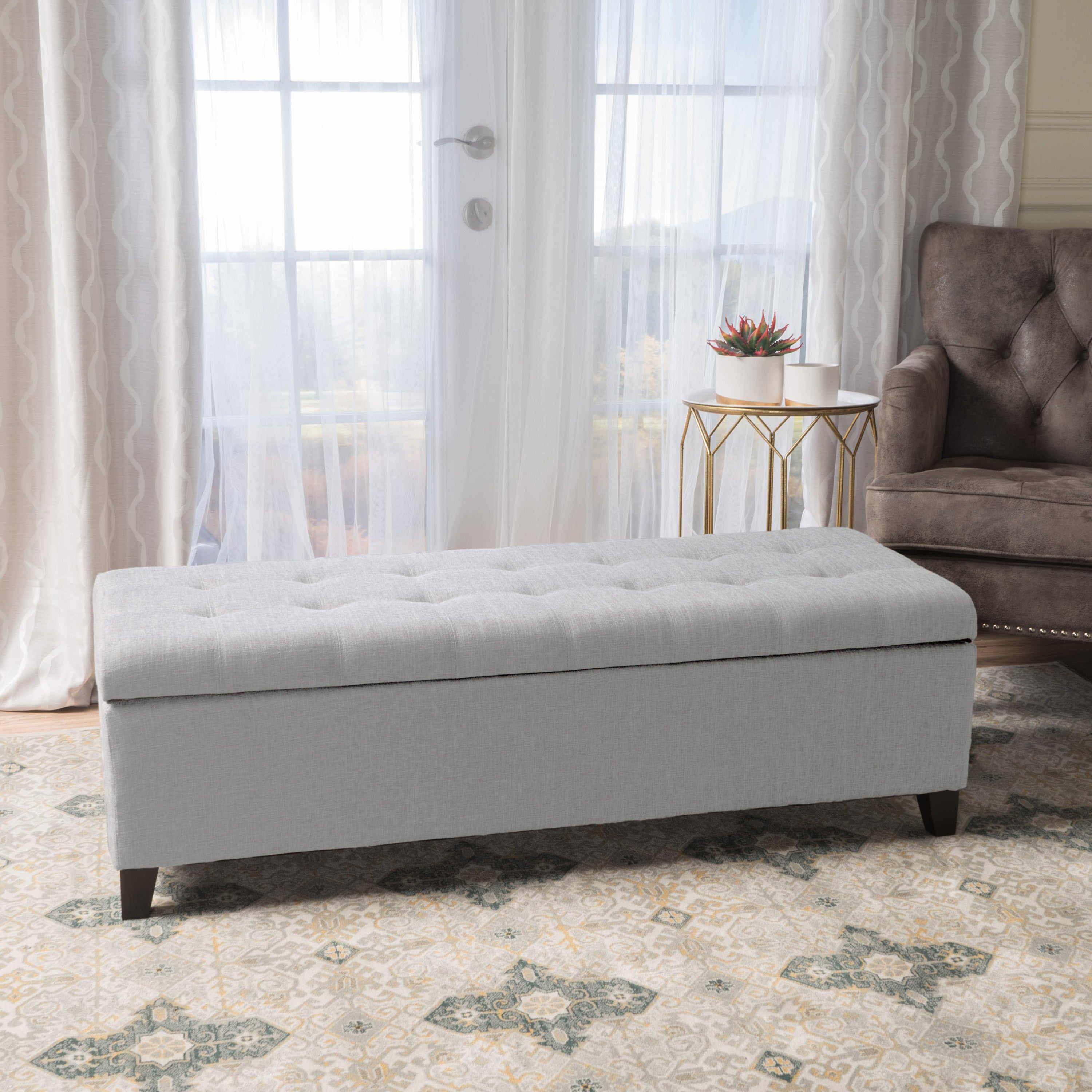 Sterling Fabric Tufted Storage Ottoman