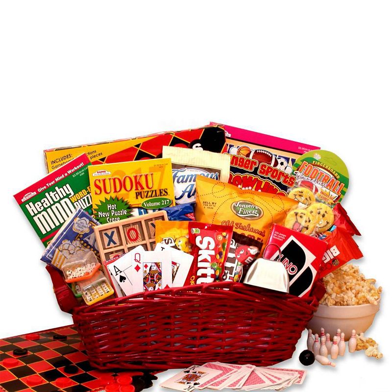 GBDS Fun and Games Gift Basket - get well soon gifts for women - get well soon gifts for men