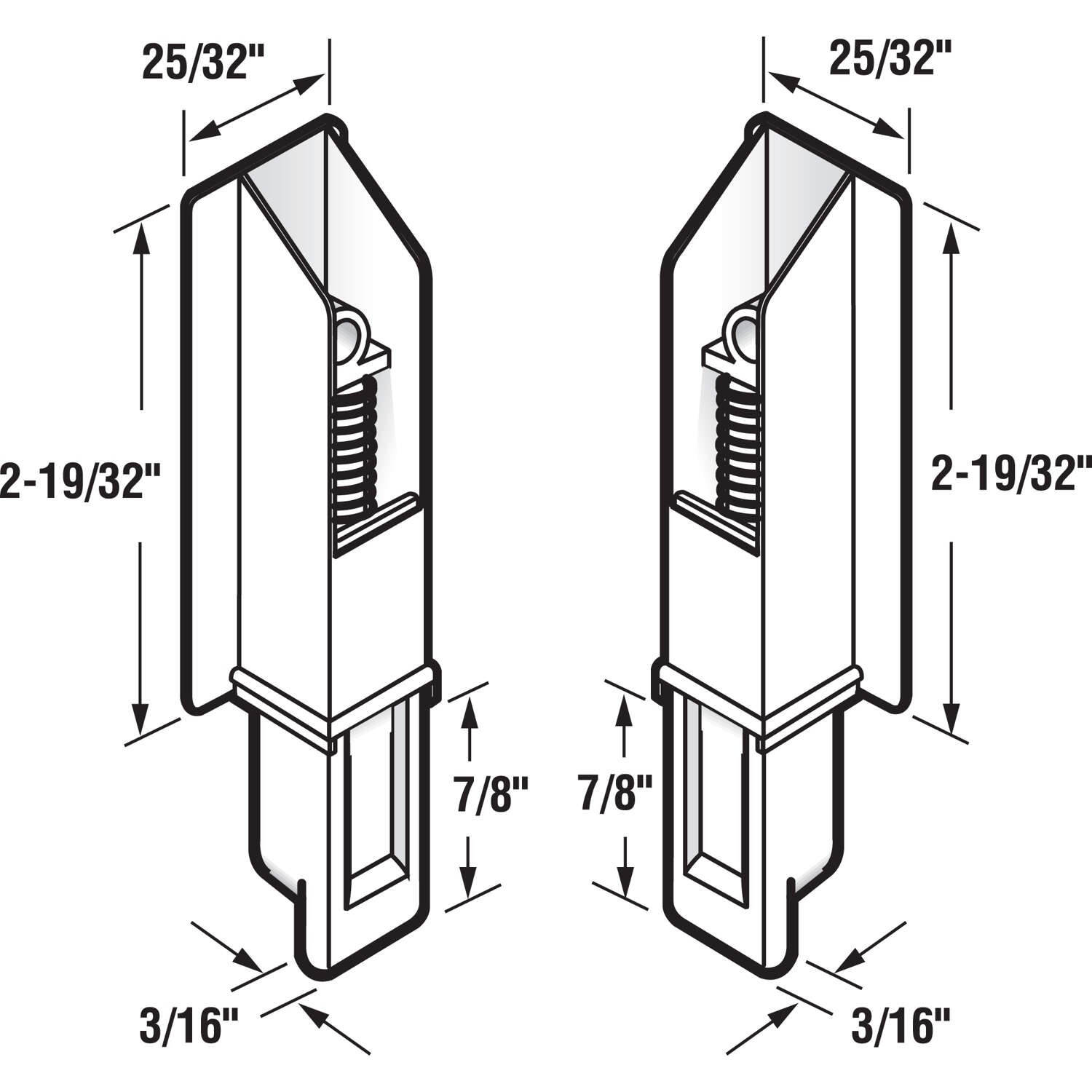 Prime-Line Matte White Plastic Door Guide 1 pk