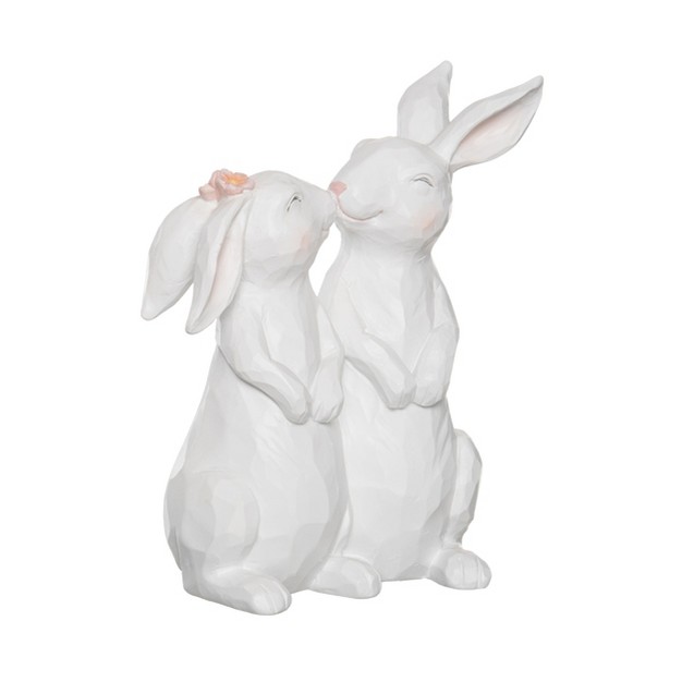 Transpac Resin 10 43 In White Easter Kissing Bunny Figure