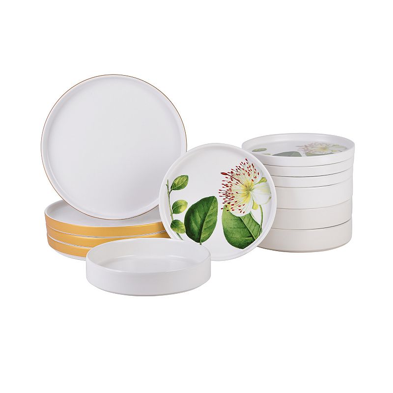 222 Fifth Bloom White 12-pc. Dinnerware Set