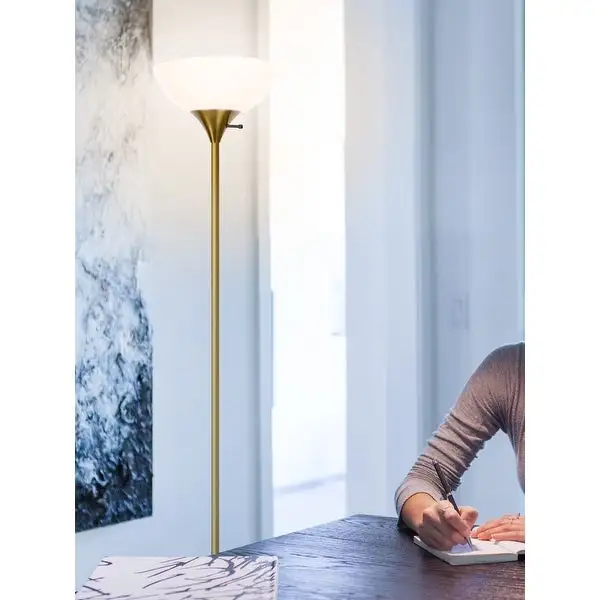 Brightech Sky Dome LED Floor Lamp - Brass