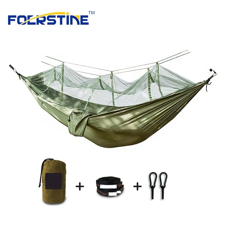 Portable folding parachute camping double hammock With Mosquito Net