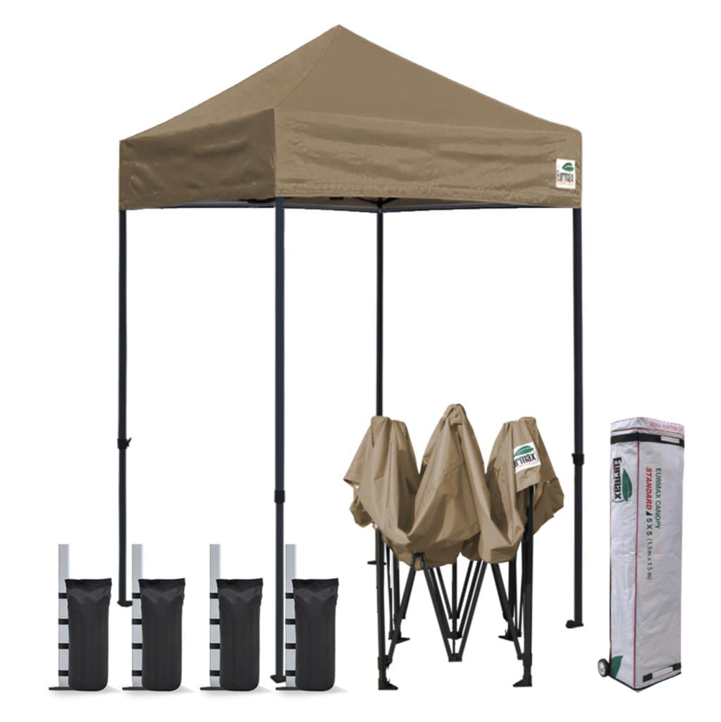 Eurmax 5x5 Pop up Canopy Outdoor Heavy Duty Tent,Khaki