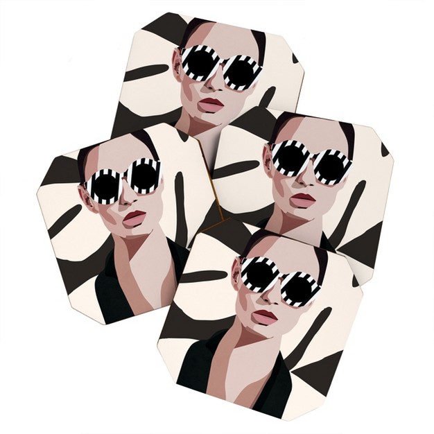 Nadja The Face Of Fashion 7 Coaster Set Deny Designs