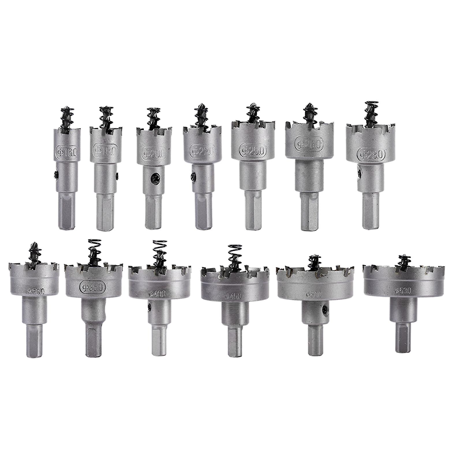 13pcs/set 16 18 20 22mm Carbide Tip Tct Drill Bit Hole Saw Set Stainless Steel