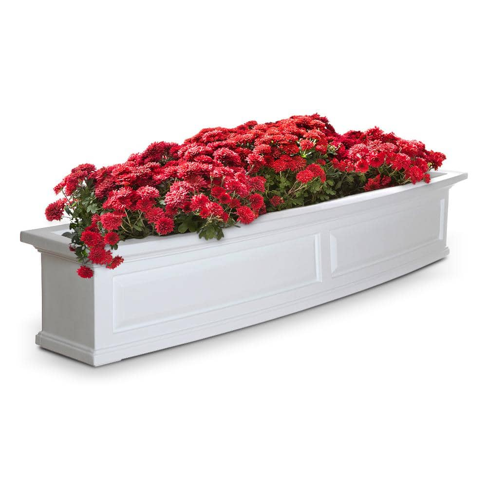 Mayne Nantucket 60 in. x 11.5 in. Self-Watering White Polyethylene Window Box 4832-W