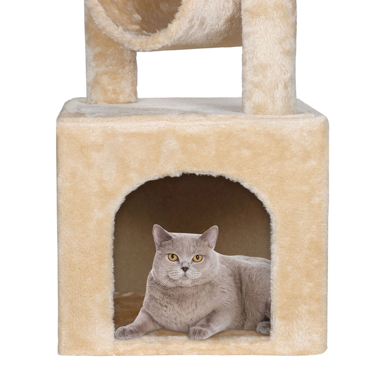 ZENY 36-in Cat Tree and Condo Scratching Post Tower， Beige