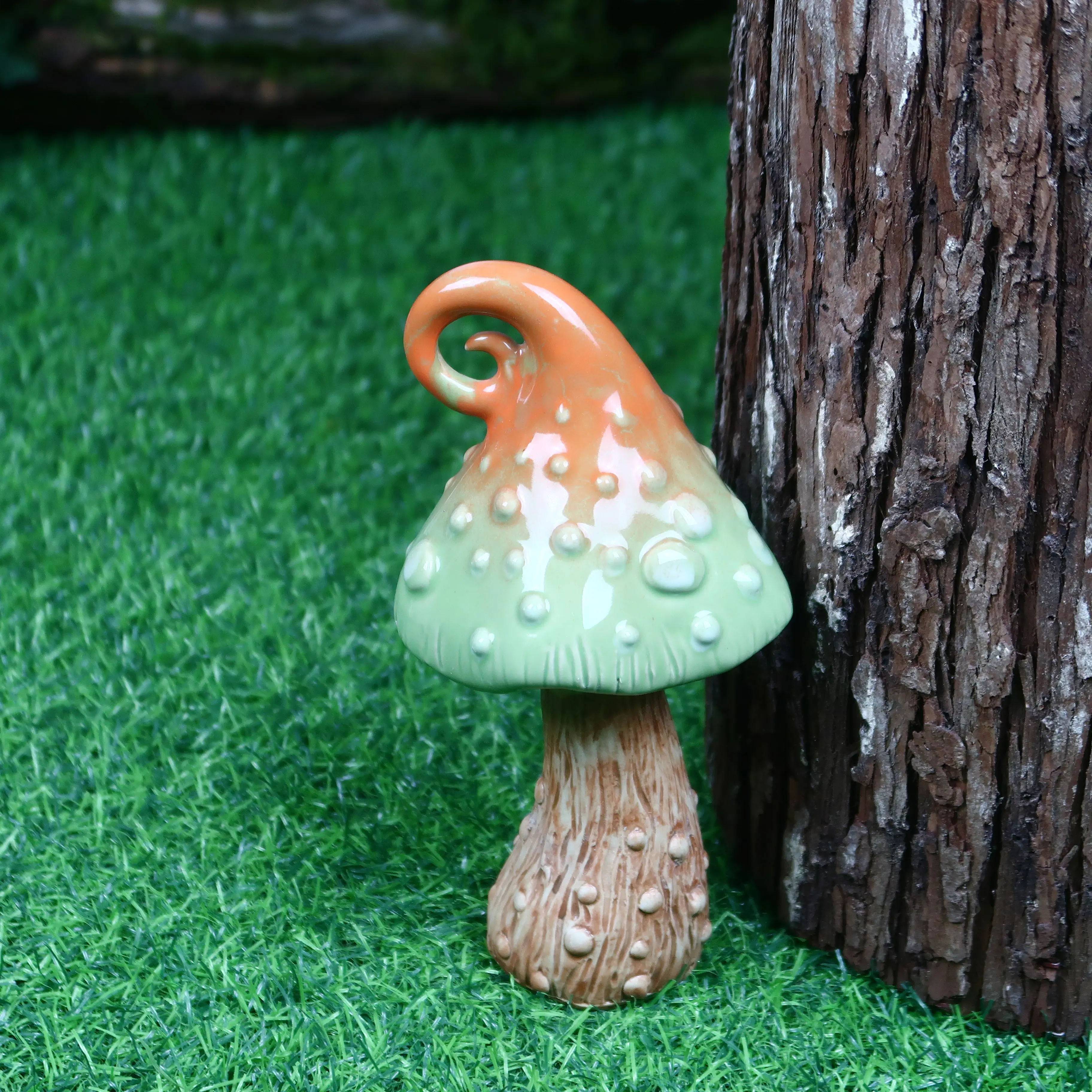 Lovely Garden Ceramic Mushrooms Statues Lawn Ornaments Figurines Yard Decoration Mushroom Garden Accessories  Ceramic Ornament