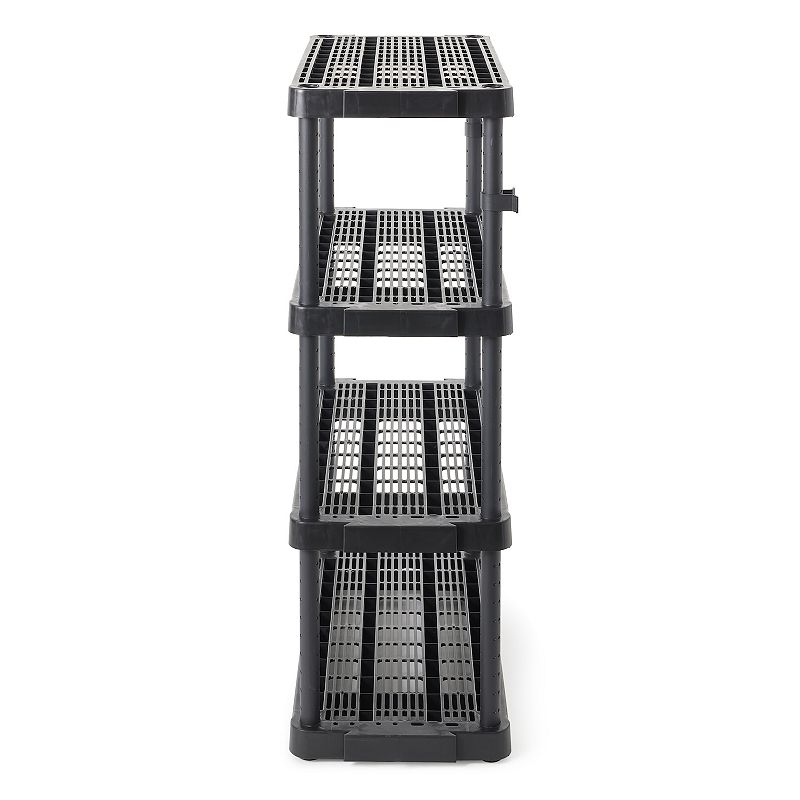 Gracious Living 4 Shelf Adjustable Ventilated Heavy Duty Shelving Unit， Black