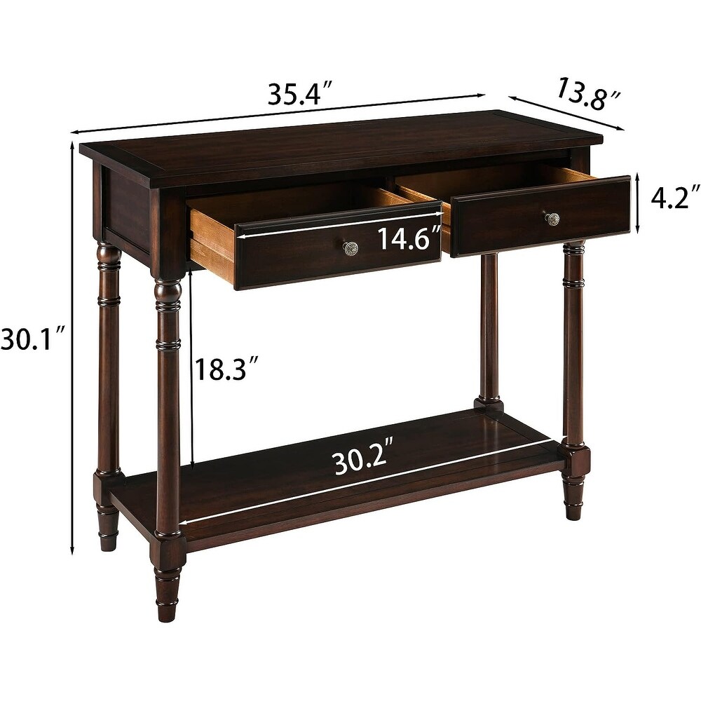 Entryway Table with Storage Drawers Console Table with Shelf