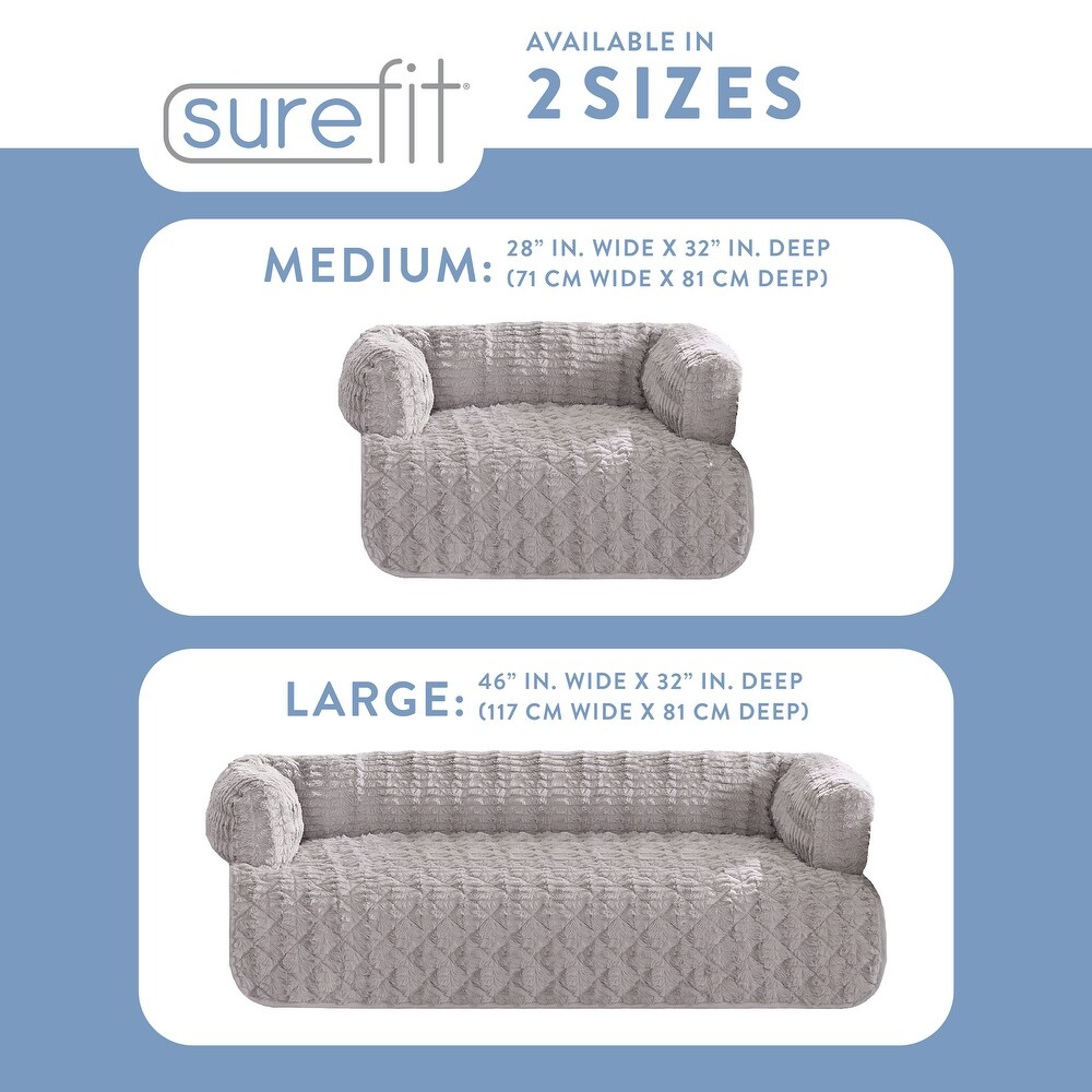 SureFit Pet Fido Fur 3 Sided Bolster Pet Bed  Couch Protector