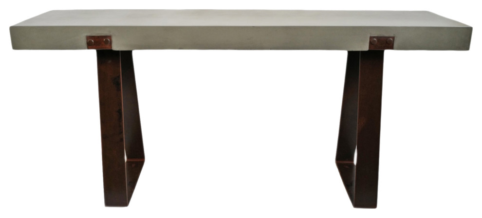 Outdoor Cement  ampIron Console   Industrial   Console Tables   by Design Mix Furniture  Houzz