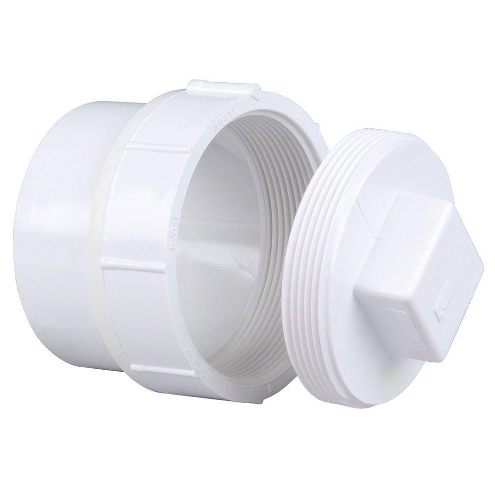 NIBCO 4 in. PVC DWV Spigot x Cleanout with Plug Adapter Fitting C4816HD4