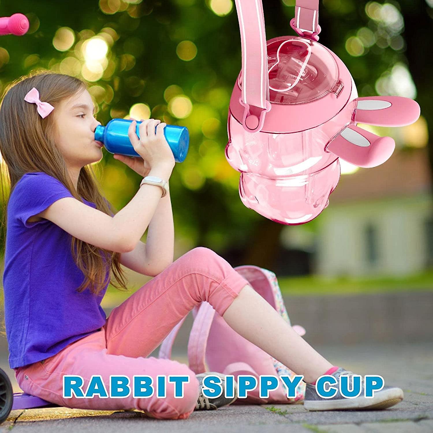 Kids Water Bottle With Straw - Sounding Rabbit Ears Toddler Water Bottle With Straw | 27oz Sippy Cup