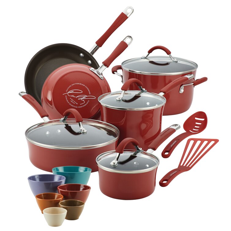 Rachael Ray Cucina Nonstick Cookware and Prep Bowl Set, 12-Piece