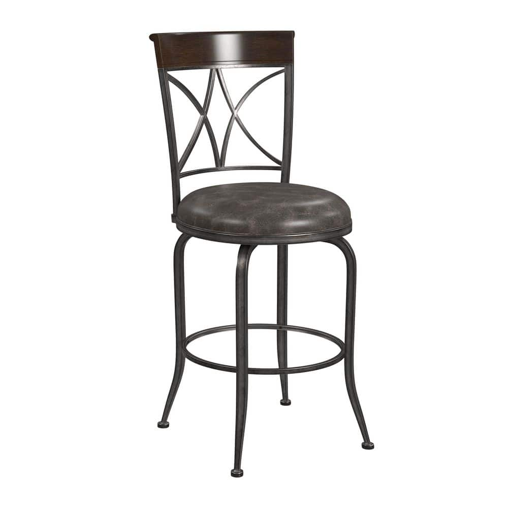 Hillsdale Furniture Killona 26 in. Swivel Counter Stool in Antique Pewter 5772-826