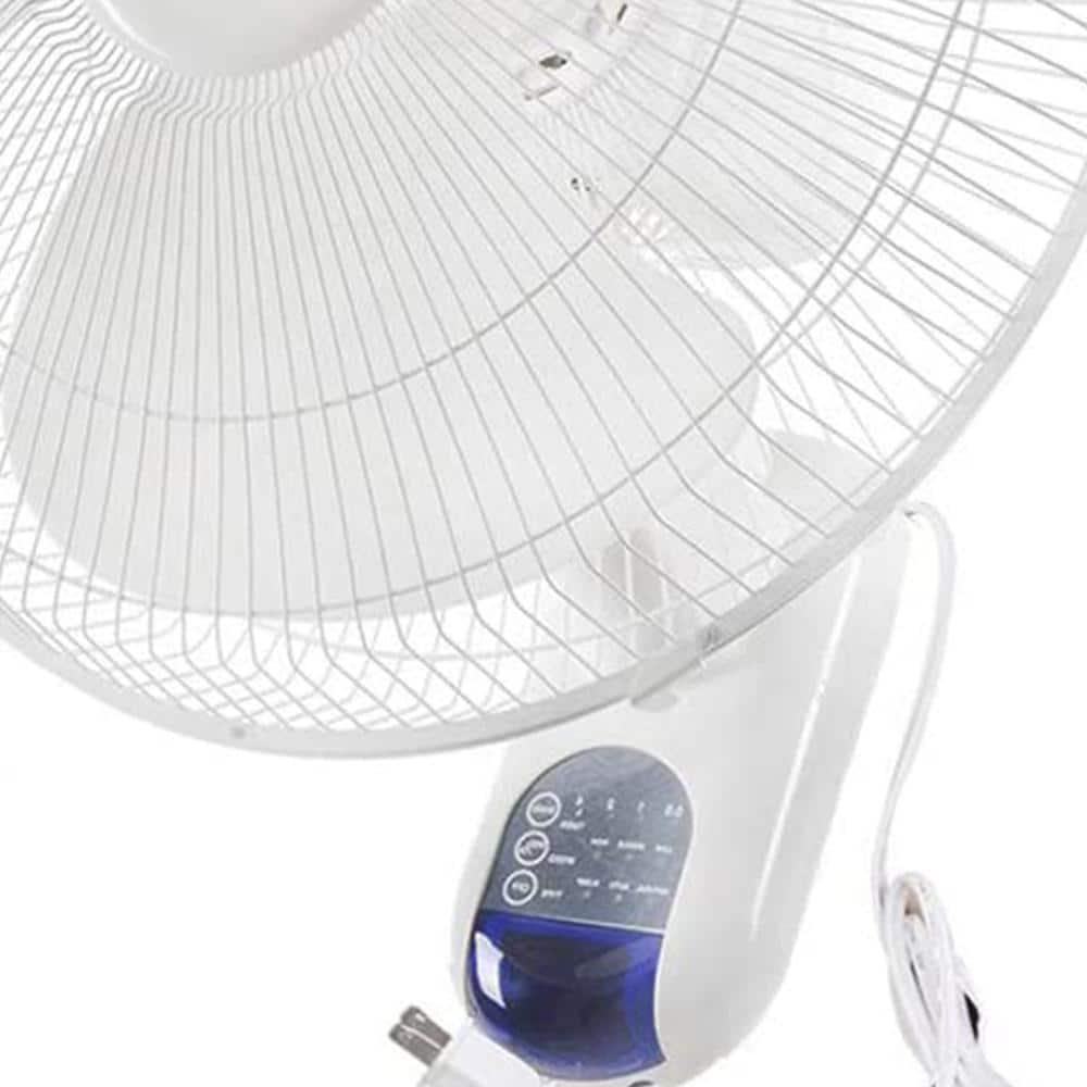 Amucolo 2 Pack 16 in Indoor White Wall Mount Fan with Remote Control and 3 Oscillating Modes