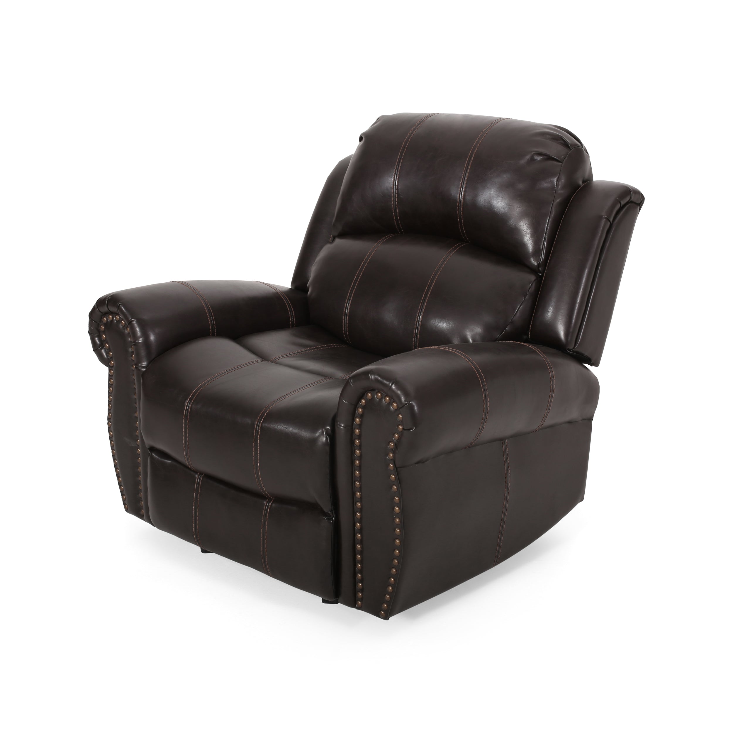 Harbor Brown Leather Glider Recliner Club Chair