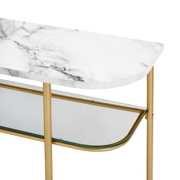 Middlebrook Designs Faux Marble and Glass Entry Table