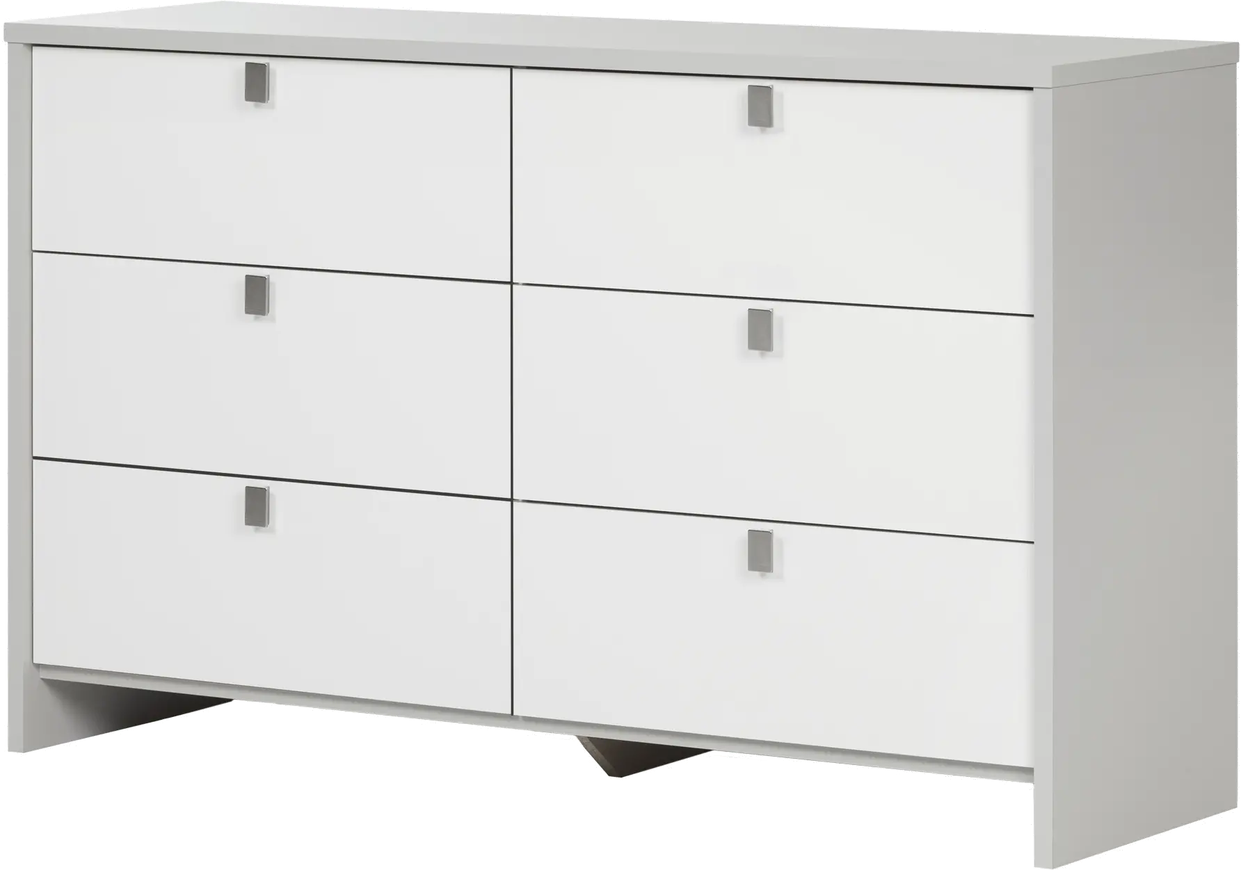 Cookie Gray and White 6-Drawer Double Dresser - South Shore