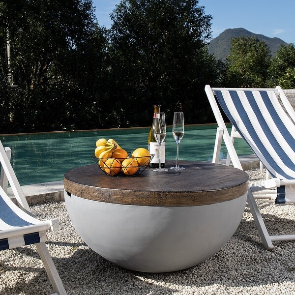 COSIEST Bowl Shaped Indoor Outdoor Accent Table