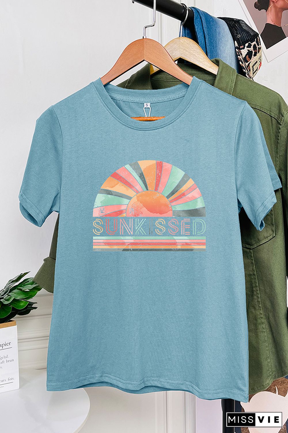 Rainbow Sunkissed Sleeve Graphic Tee Wholesale