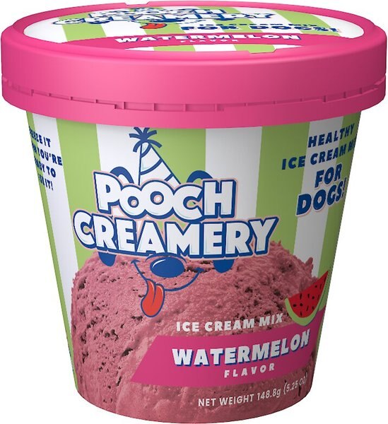 Pooch Creamery Watermelon Flavor Ice Cream Mix Dog Treat， 5.25-oz cup