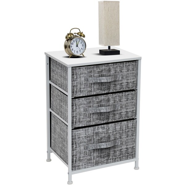 Nightstand 3-Drawer Shelf Storage - Bedside Furniture End Table Chest - - 34483831