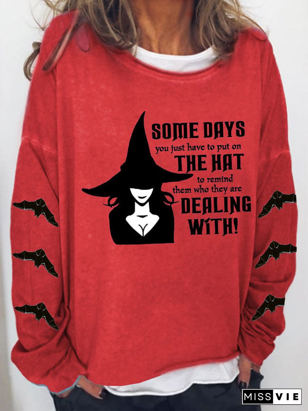 Women's Some Days You Just Have To Put On The Hat To Remind Them Who They Are Dealing With Print Casual Sweatshirt