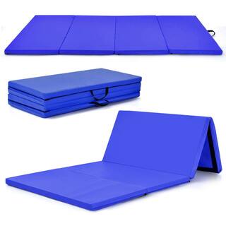 HONEY JOY Navy 48 in. x 96 in. x 2'' Gymnastics Mat Thick Folding Panel Aerobics Exercise Gym Fitness (32 sq.ft.) TOPGYM0002