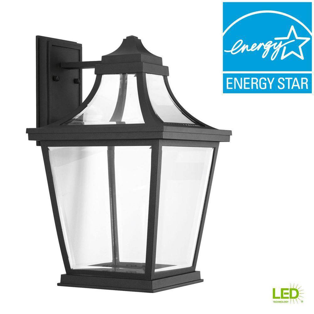 Progress Lighting Endorse LED Collection 1-Light Textured Black Clear Glass New Traditional Outdoor Large Wall Lantern Light P6058-3130K9