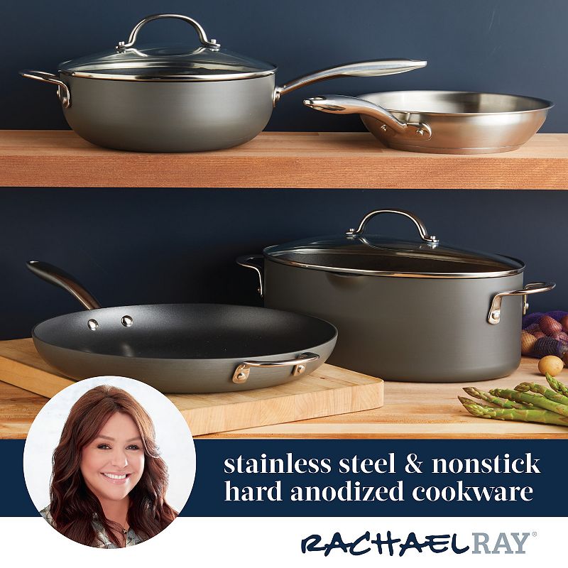 Rachael Ray Hard Anodized Nonstick Frying Pan With Helper Handle