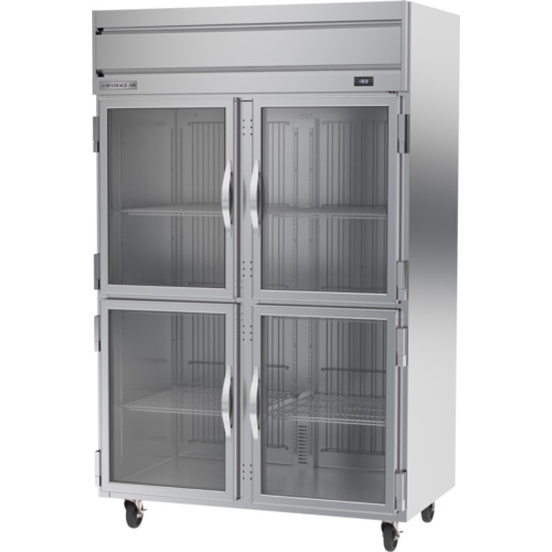 Beverage-Air HFPS2HC-1HG Reach-In Freezer， Horizon Series， 2 Glass Half-Doors， 2-Section， Stainless Steel Sides