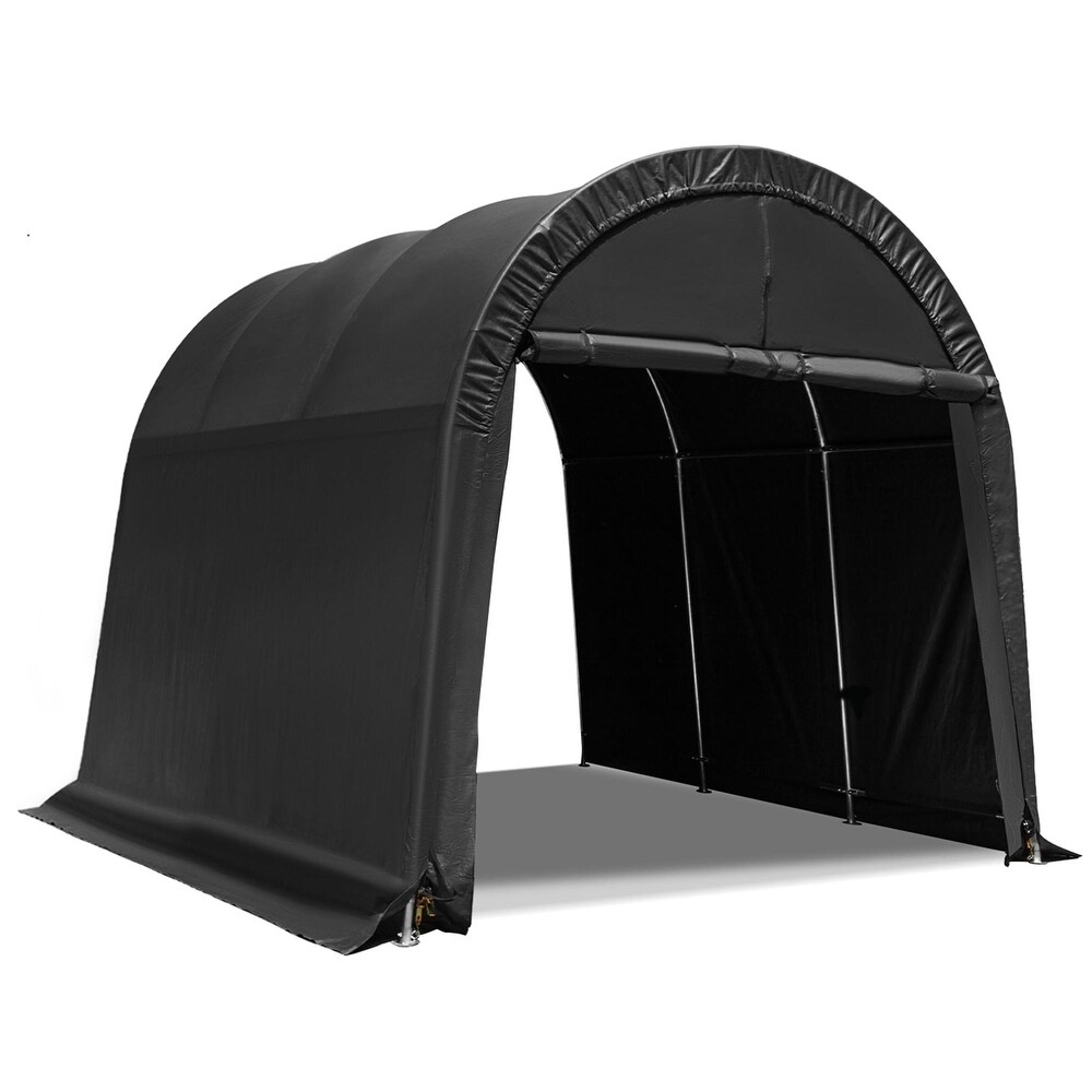 EROMMY Portable Garage  Heavy Duty Carport with  Steel Metal Frame and Round Style Roof