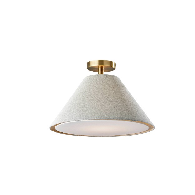 Hadley Flush Mount Antique Brass light Gray Adesso