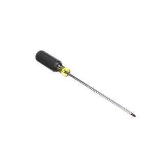 Klein Tools #2 Square-Recess Tip Screwdriver with 8 in. Round Shank- Cushion Grip Handle 666