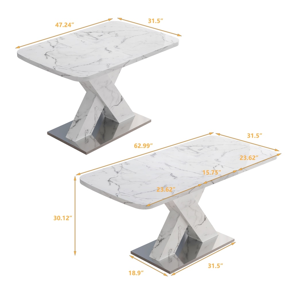 Retractable dining table with MDF Top