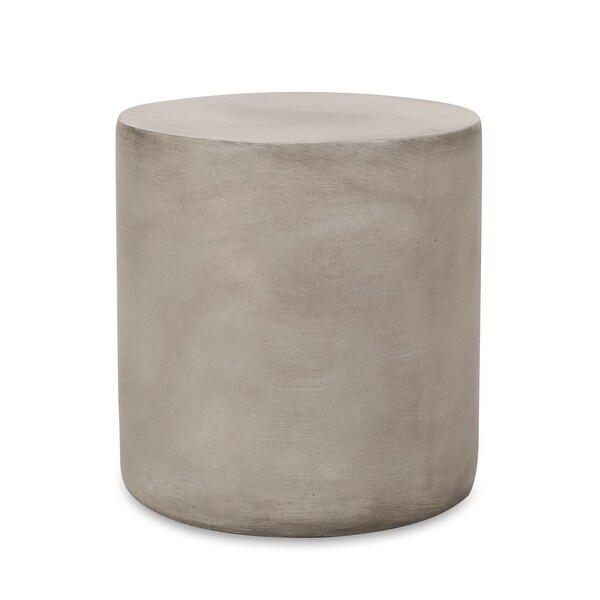 Lightweight Concrete Side Table with a Cylindrical Shape and Solid Structure