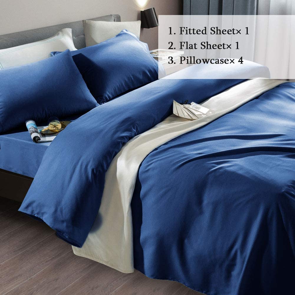 Super Soft 1800 Thread Count Luxury Egyptian Wrinkle Hypoallergenic 6 pcs Bed Sheet Set