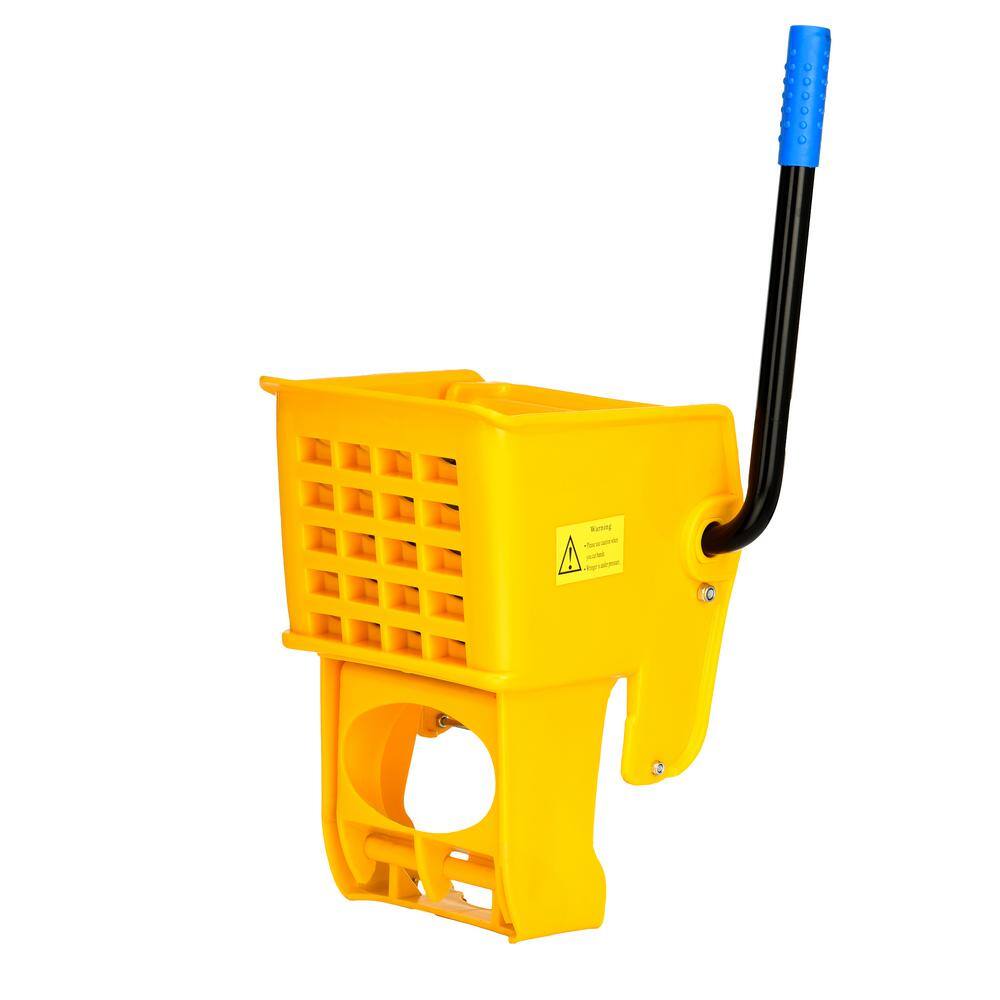 Alpine Industries 36 Qt. Yellow PVC Mop Bucket with Side Wringer (2-Pack) 462-2PK