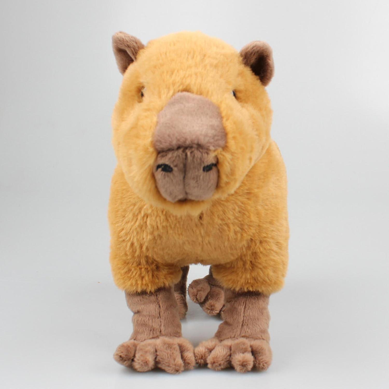 Capybara Plush Toy Lifelike， Soft Wild Animals Crawling Capybara Stuffed Toys， Unique Plushie Toys M