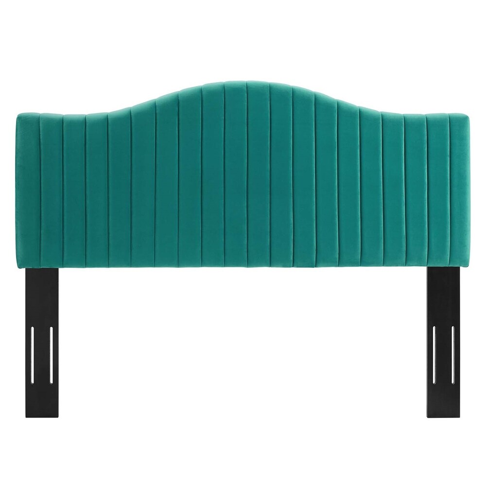 Findlay Arched Green Velvet Upholstered King/California King Size Headboard