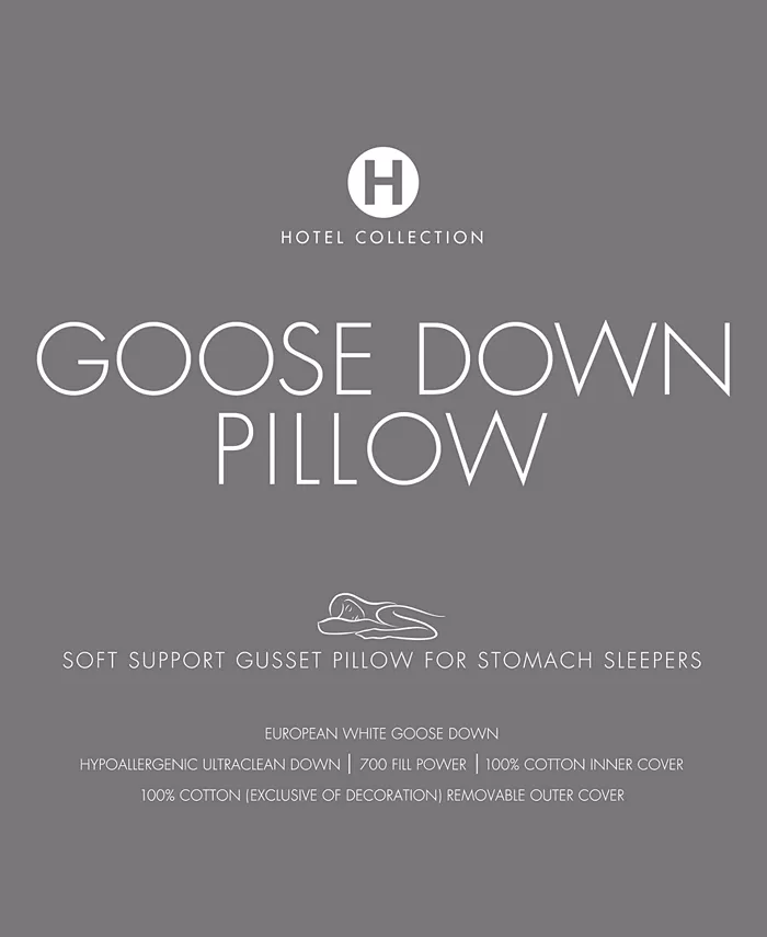 Hotel Collection European White Goose Down Soft Density Standard Queen Pillow，