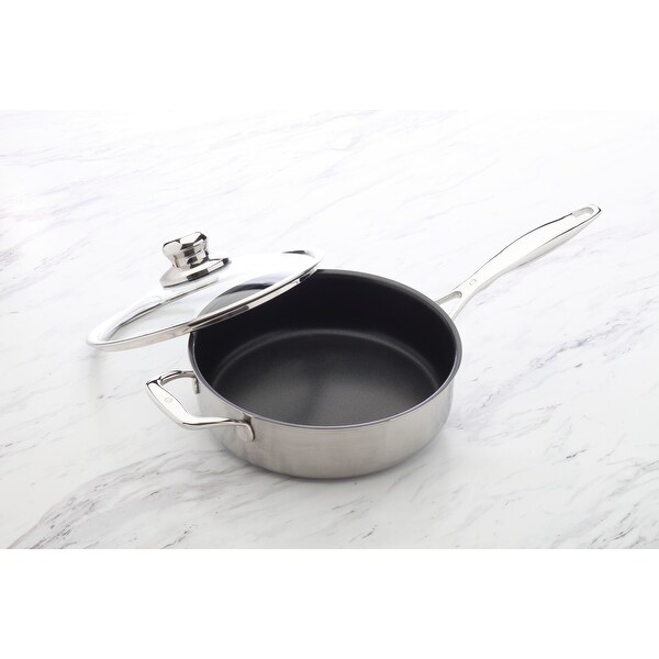 3L 24cm (3.1 Quart 9.5 Inch) Premium Clad Stainless Steel Induction Saute Pan