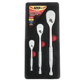 GEARWRENCH 14 in. 38 in. and 12 in. Drive 120XP Teardrop Ratchet Set (3-Piece) 81206P