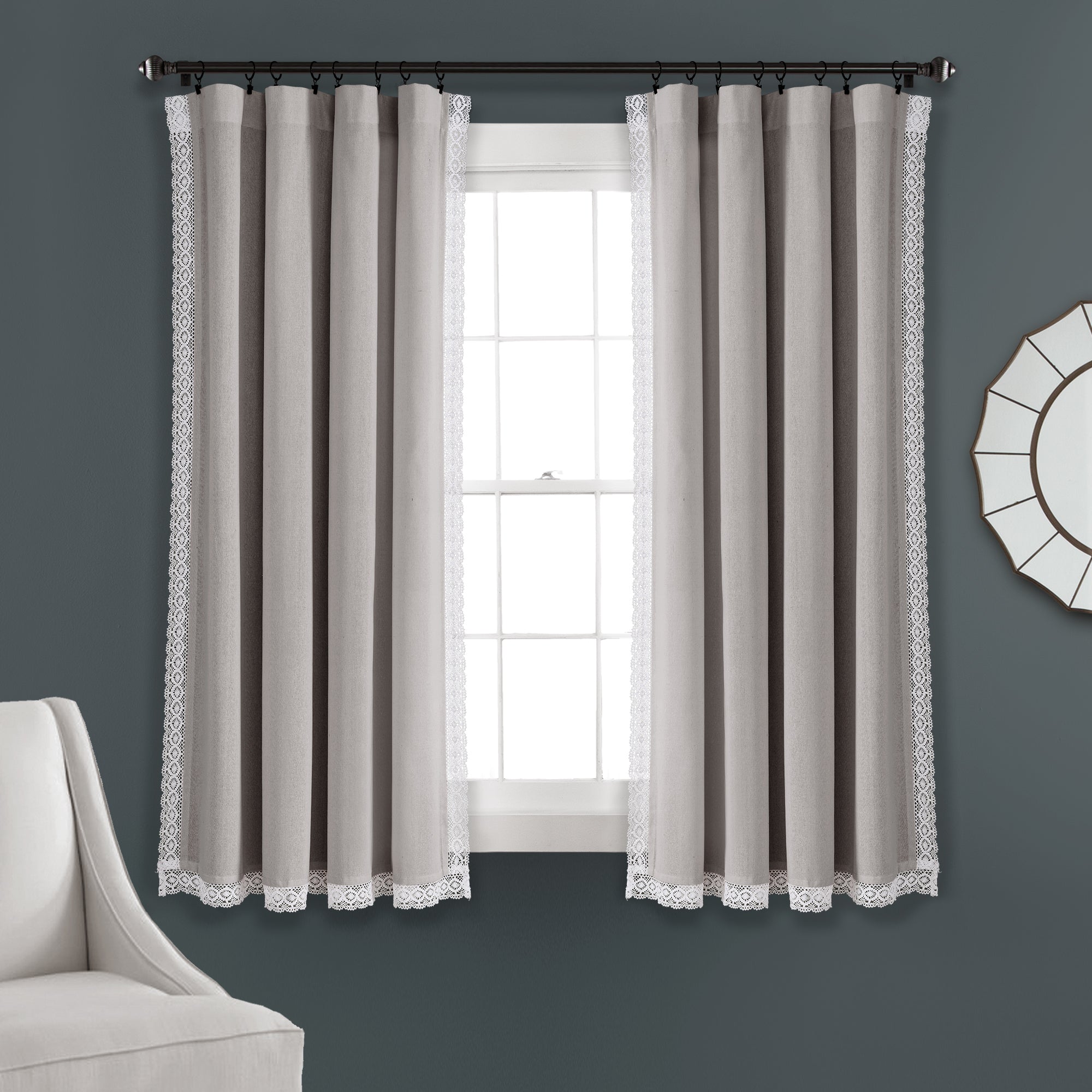 Rosalie Faux Linen Window Panel Set